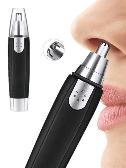 Water Resistant Nose Hair Trimmer For Men And Women - Painless Ear And Facial Hair Removal With Dual Edge Blades And Mute Motor