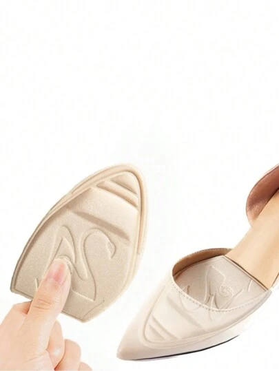1 Pair Beige Women's Metatarsal Pads, Forefoot Cushions, High Heel Insoles, All-Day Comfort For Foot Sole And Heel, Non-Slip Inserts For Loose Shoes