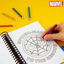 Marvel Sticker Book Over 1000 Spiderman Stickers Scrapbook Colouring Pencils Activity Gift - Multicolor - View 2