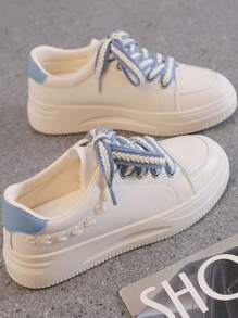 Women's White Shoes 2025 New Spring/Summer Version, Korean Style Versatile Casual Ins Minimalist Ladies Shoes, Student Thick-Sole Sneakers, Increased Height Thick-Sole Casual Shoes, Female Shoes, Women's Sports Shoes, Red Loafers, Burgundy Flat Shoes, Blue Shoes, Ladies Tennis Shoes, Pink Bow Heart Woven Shoes, Solid Color Fashion Women's Shoes, Cute Bohemian Holiday Style