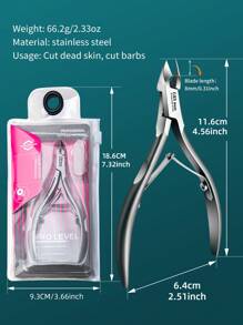 LRIS 1pc 8mm Stainless Steel Callus Trimmer, Very Sharp Cuticle Nipper Cutter, Nail Clippers Foot Care Manicure Tool, Space Gray - Grey - View 7