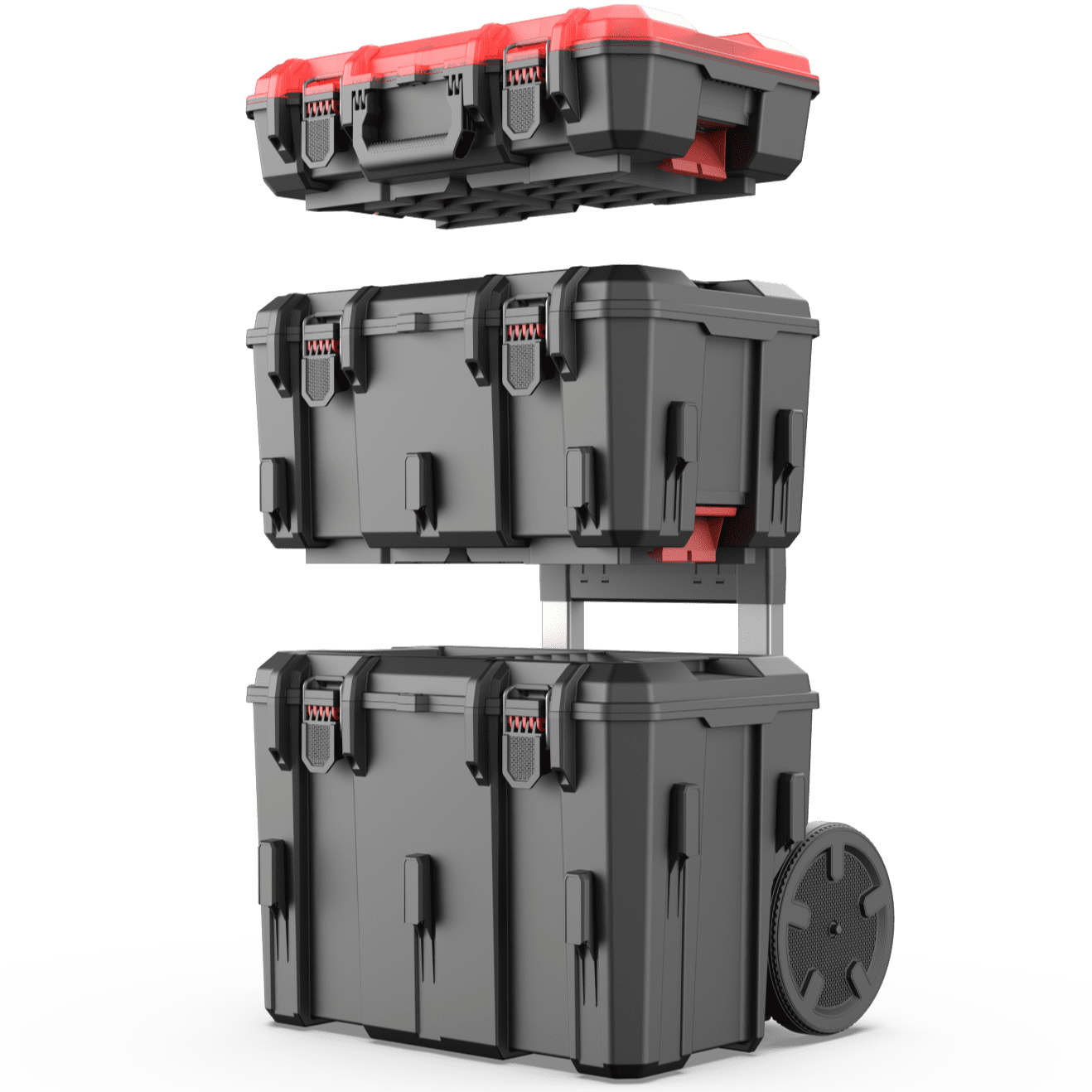 Hyper Tough Hyper Stack Heavy Duty 3 Piece Modular Rolling Toolbox Hyper Tough Hyper Stack Heavy Duty 3 Piece Modular Rolling Toolbox