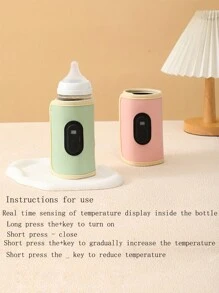 1件套20档温度显示温奶器套装，可调节温奶器，便携式恒温暖奶器，USB供电，皮革材质礼品，温奶器：其核心功能是“保温”和“加热”。设计目的是使奶瓶中的母乳或配方奶粉保持适宜的温度（通常在40°C左右），以便宝宝长时间饮用。其加热温和均匀，避免高温对乳汁中营养成分的损害。 - 20擋位數顯粉絲 - 查看 7