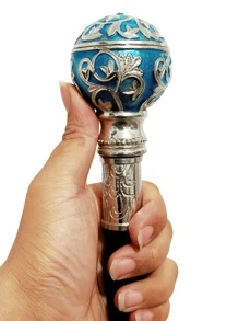 1 pieza Bastón/Bastón de Marcha de Estilo Britáinico Vintage con Patrón Floral Bicromo Desmontable, Perfecto para Halloween, Navidad, Cosplay, Actuaciones de Danza, Uso Diario y Como Regalo Maravilloso