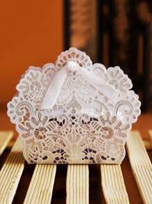 10件装镂空蕾丝糖果盒婚礼派对礼品盒镂空果糖盒欧式手提礼盒情人节