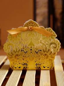 10件装镂空蕾丝糖果盒婚礼派对礼品盒镂空果糖盒欧式手提礼盒情人节