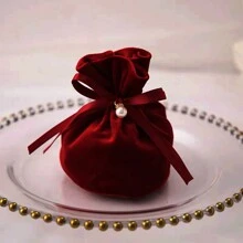 5 chiếc Túi đựng kẹo cưới, Túi đựng quà có dây rút đựng kẹo, sô cô la, đồ trang sức nhỏ thích hợp cho đám cưới, sinh nhật, tiệc kỷ niệm Ngày lễ tình nhân - Nhiều màu - Xem 11