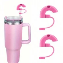 2pcs Silicone Anti-Wrinkle Straw Covers For Cups - Fits 9-10mm Straws, Perfect For 30oz & 40oz Tumblers, Reusable Leakproof Toppers - Multicolor - View 2