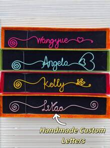 1 Stück handgefertigte individuelle Lesezeichen, mit Ihrem Namen personalisierbar, einzigartiges Design personalisierte Namenslesezeichen, 15 Farben stilvolle handgefertigte Herz Rose Blume Katze, individualisierter Buchstütze mit Namen, Schulmaterial, Rückkehr zur Schule