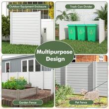 Lifezeal Outdoor 48"L X 48"H PVC Privacy Fence Panels With Metal Ground Stakes White/Black - 白色 - 查看 6