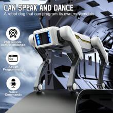 Music& Dance Robot Dog , Programmable Interactive & Smart  Robots, Remote, APP Control, Voice Commands, Electronic Pets  Robotic Dogs - White - View 3