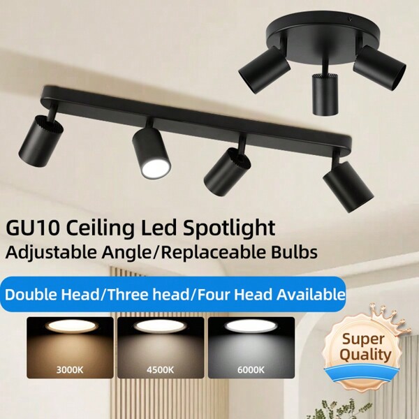 CANMEIJIA GU10 schwarze lineare/runde Einbaudeckenleuchte, moderne Aluminium-LED Deckeneinbauleuchte, auswechselbares GU10 Leuchtmittel, geeignet für Wohnzimmer, Esszimmer, Schlafzimmer, Küche, Flur, Café, Ausstellungshalle, Leseraum, Hotel, Bekleidungsgeschäft, Showroom