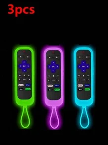 3 件装硅胶夜光遥控器保护套适用于 TCL ROKU 系列 RC280TV，防摔、夜光，夜间使用更方便