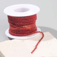 10 Yards/Roll Claw Chain Electroplated Diamond Chain, Crystal Rhinestones Close Chain For Party Dress Decor, Christmas Decoration, Clothing Accessories, DIY Nail Art, Phone Case Decoration - Dark Purple - View 8