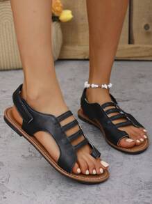 Sandales plates de plage mode femme, chaussures de sport casual à enfiler pour l'été