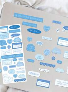 2 Stücke süße koreanische kreative Material Graffiti Aufkleber wasserfest personalisierte Geschenke sehr attraktiv zum selbst gestalten für Poesiealbum, Trinkbecher, Handyhülle, Tablet, Schulsachen - Verschiedenfarbig - Übersicht 3