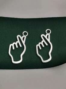 5/10/15/20pcs 22mm Hollowed-Out Love Gesture Creative Charms DIY Jewelry Accessories Necklace Earrings Bracelet Keychain Bag Clothing Phone Case Pendant Valentine's Day Pendant - Pendants - View 2