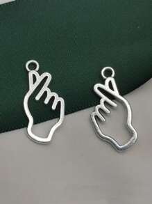 5/10/15/20pcs 22mm Hollowed-Out Love Gesture Creative Charms DIY Jewelry Accessories Necklace Earrings Bracelet Keychain Bag Clothing Phone Case Pendant Valentine's Day Pendant - Pendants - View 3