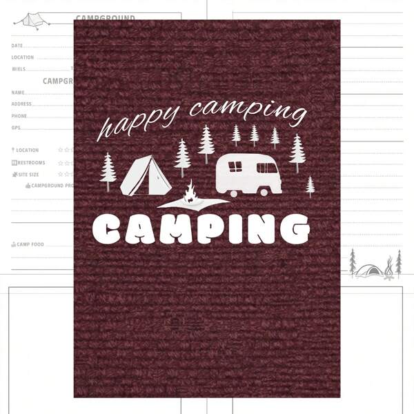 Camping Adventure Planner - A5 Size Outdoor Picnic & Hiking Journal With Red Cover, 100 Sheets - Perfect For Travel Enthusiasts And Nature Lovers