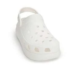 1 par de zuecos perforados unisex, sandalias de playa/resort, cómodas para la oficina y el hogar, zuecos clásicos con diseño abultado 207521-100, se sugiere pedir una talla menos - Blanco - Ver 4