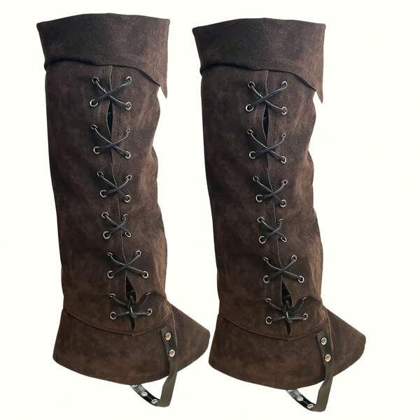 1 Pair Pirate Boot Covers, Medieval Renaissance Steampunk Boot Covers, Suitable For Halloween Costumes, Role-Playing, Renaissance Fairs