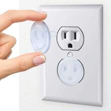 Copri prese, copri prese di sicurezza elettriche, copri prese anti-shock elettrico, copri prese elettriche per uso domestico USA, copertura di protezione per prese - trasparente - Visualizzare 3