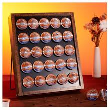 K Cup Holder, Kcup Coffee Pods Holder,  Wooden K Cup Holders Holds 25 Pods, K Cup Storage Rack Made Of Wood And Acrylic, For Coffee Bar Accessories Decor And Home - Multicolor - View 1