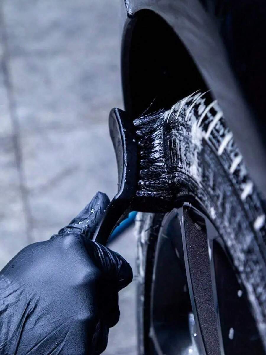 1入組汽車輪胎輪框清潔刷細節刷洗毛巾通用車輪輪胎清潔工具汽車配件