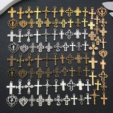 20/100pcs Vintage Alloy Assorted Bulk Cross Charm Hollow Cross Pendant For DIY Bracelet Necklace Earrings Handmade Accessories - Mix - View 2