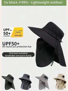 1pc Unisex Sunproof Sun Hat With Neck Cover, Breathable Fishing Hiking Bucket Hat Outdoor Spring Summer, Camouflage Pattern Random