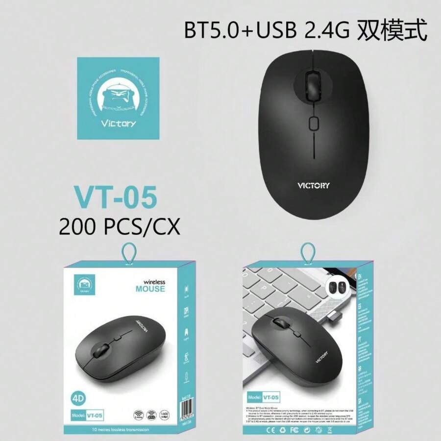 Wireless Bluetooth And Wireless Gamer Mouse 2.4G 1600dpi - VT-05 - Xem 1