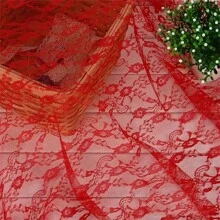 黑色蕾丝面料按米计价适用于服装窗帘婚纱缝纫纯色牡丹花朵图案柔软布料抗皱垂坠 - 多色 - 查看 3