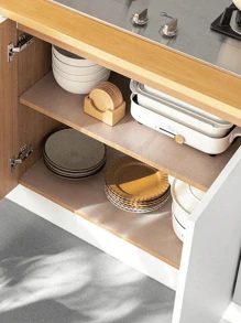 1 Roll Transparent Waterproof Non-Slip Mat, Suitable For Kitchen Cabinets, Shelves, Desks