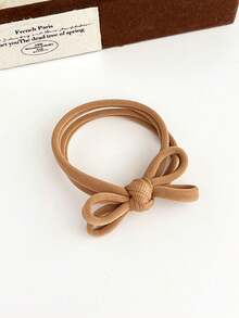 5pcs Latte Brown Bow Hair Tie, Simple Soft Hair Tie, High Elastic Ponytail Hair Scrunchies, Seamless Towel Rings ,Gym Sport Outfit ,Ponytail Holders ,Hair Elastics ,Hair Rubber Bands ,Hair Rope