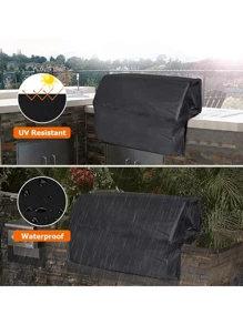 1 件防水 32/37 英寸岛式烧烤架顶盖，420D/600D 防水涂层牛津布，烧烤架盖，户外烧烤架盖，带通风口的重型烧烤架盖