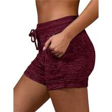 Women's Shorts Cotton Blend - Burgundy - View 1
