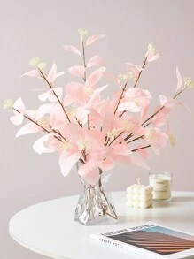 1pc/3pcs Silk Artificial Eucalyptus Stems Fake Eucalyptus Stem With Leaves Berries Greenery Plants Branches Floral Decorations For Vase Filling Wedding Party Home Flowers Arrangement Boho Decor, Valentine's Day, Gifts Birthday Graduation Home Decor Back To School Room Decor School Supplies - Baby Pink - View 5