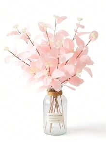 1pc/3pcs Silk Artificial Eucalyptus Stems Fake Eucalyptus Stem With Leaves Berries Greenery Plants Branches Floral Decorations For Vase Filling Wedding Party Home Flowers Arrangement Boho Decor, Valentine's Day, Gifts Birthday Graduation Home Decor Back To School Room Decor School Supplies - Baby Pink - View 6