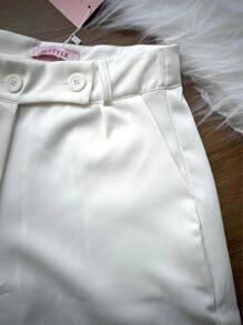 Women's Tailored Shorts 2 Button Zipper Casual Simple Fashion Versatile New Style/SP001 - 白色 - 查看 2