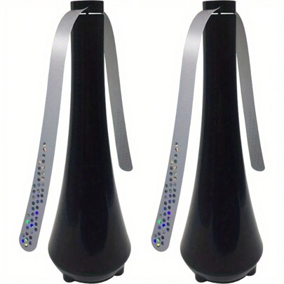 2pcs, Fly Swatter Fan For Outside Or Inside Meal, Picnic Fan For Table Use, Fly Fans For Tables, Barbeque, Restaurants, Events, Battery Operated Food Spinning Fan, Portable Table Fly Fan For Party, Black Color 2pcs