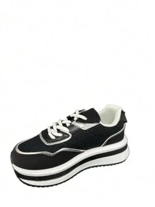 WOMEN CASUAL SNEAKERS SIMPLE FASHIONABLE DAILY CASUAL - Black - View 2