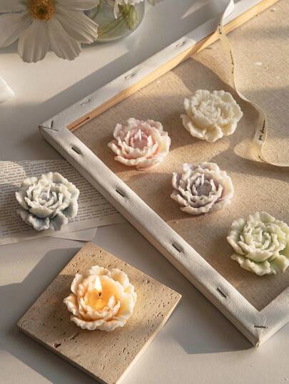 1 Stück handgemachte, nach englischer Birne & Freesie duftende Wachskerze in Pfingstrosenform, ideal für Raumdekoration, Tischmittelpunkt, Party, Halloween-Geschenke, Weihnachtsgeschenke, Hochzeits- und Muttertagsgeschenke, Geschenke für beste Freunde, Abschlussgeschenke, Muttertagsgeschenke, Hochzeitsgeschenke, Raumdekoration, Heimdekoration, Geburtstagsdekorationen, Hochzeitsandenken, englische Birne & Freesie