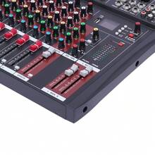 8 Channel Audio Mixer Professional Mixing Console USB Bluetooth Connection - Black - View 6