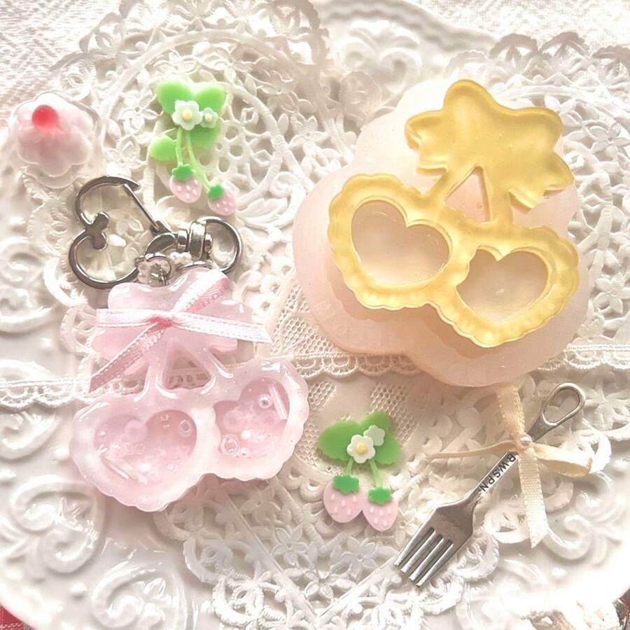 Silicone Mold For Bow, Heart Shaped Keychain, Epoxy Resin Mold Valentines