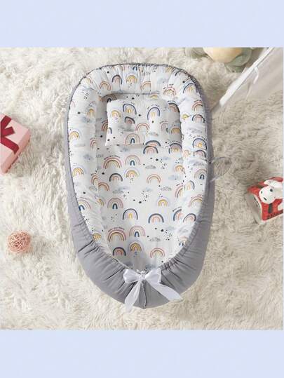 1 pieza Nido plegable para bebé, cuna de viaje portátil antiaplastamieno lavable para bebé