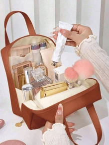 1 Peça Bolsa de Maquiagem, Bolsa de Toalete, Bolsa de Armazenamento de Cosméticos, Bolsa Feminina, Bolsa de Toalete Portátil, Bolsa de Maquiagem à Prova d'Água, Bolsa de Maquiagem de Grande Capacidade, Bolsa de Viagem para Cosméticos, Organizador de Viagem Multifuncional, Clutch, Nécessaire de Cosméticos, Presente, Presente para Mãe, Presente de Aniversário, Presente de Ano Novo