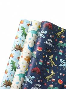 3/6Pcs Dinosaur Pattern Gift Wrapping Paper, Material Paper, Holiday Wrapping Paper, Gift Box, Book Leather, For Birthday Decoration Party Decoration, Gift Baskets, Arts & Crafts, Flower Bouquet Supplies, Flower Wrapping Paper, Gift Packaging Supplies, Handbook Material Decor, Dinosaur Theme Party Gift Decoration, Birthday Gifts Party Favor, Gift Wrapping Supplies - Dinosaur - View 8
