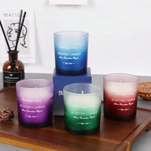 1pc 130g Ombre Scented Candle For Home Decor, Bedroom, Kitchen, Office Fragrance Diffuser Gifts Birthday Graduation - Multicolor - View 1