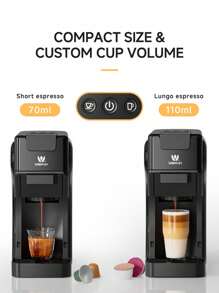 Walphin 3in1 19Bar Multicapsule Espresso Coffee Machine Cold&Hot Brewing Single-Serve Coffee Maker, Cappuccino&Latte Maker For / Original GroundCoffee - EU E Type Plug(220-240V) - View 9