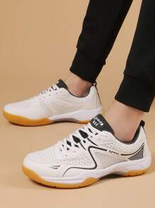 WAZIXIE Zapatos de bádminton para hombre, nuevos zapatos deportivos profesionales transpirables de malla antideslizante para bádminton - Blanco - Ver 6